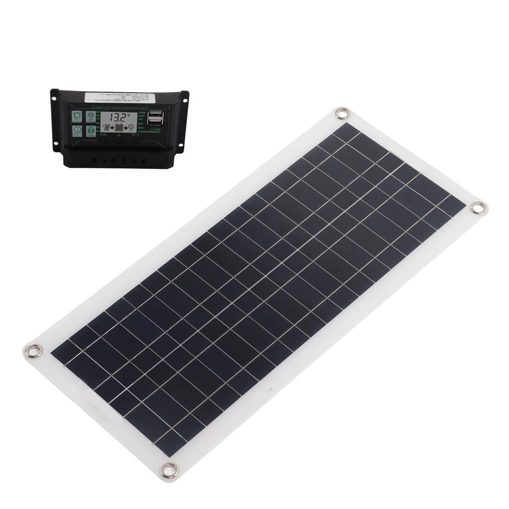 30W Solar Panel 30A Charger Voltage Controller Kit Polycrystalline Silicon for 12V Car RV Boat Marine Trailer