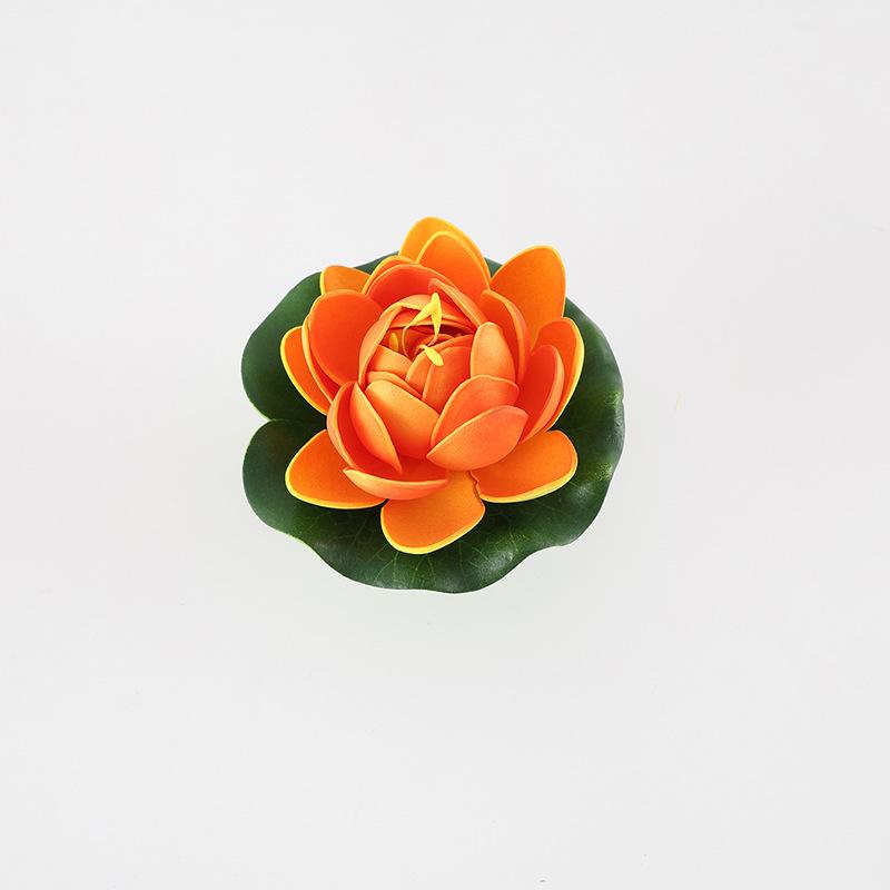 

Lotus Simulation Flowers, Lotus Leaf Water Pool Decoration and Landscaping, Artificial Flowers, Water Lily Fish Tank 10cm помаранчевий