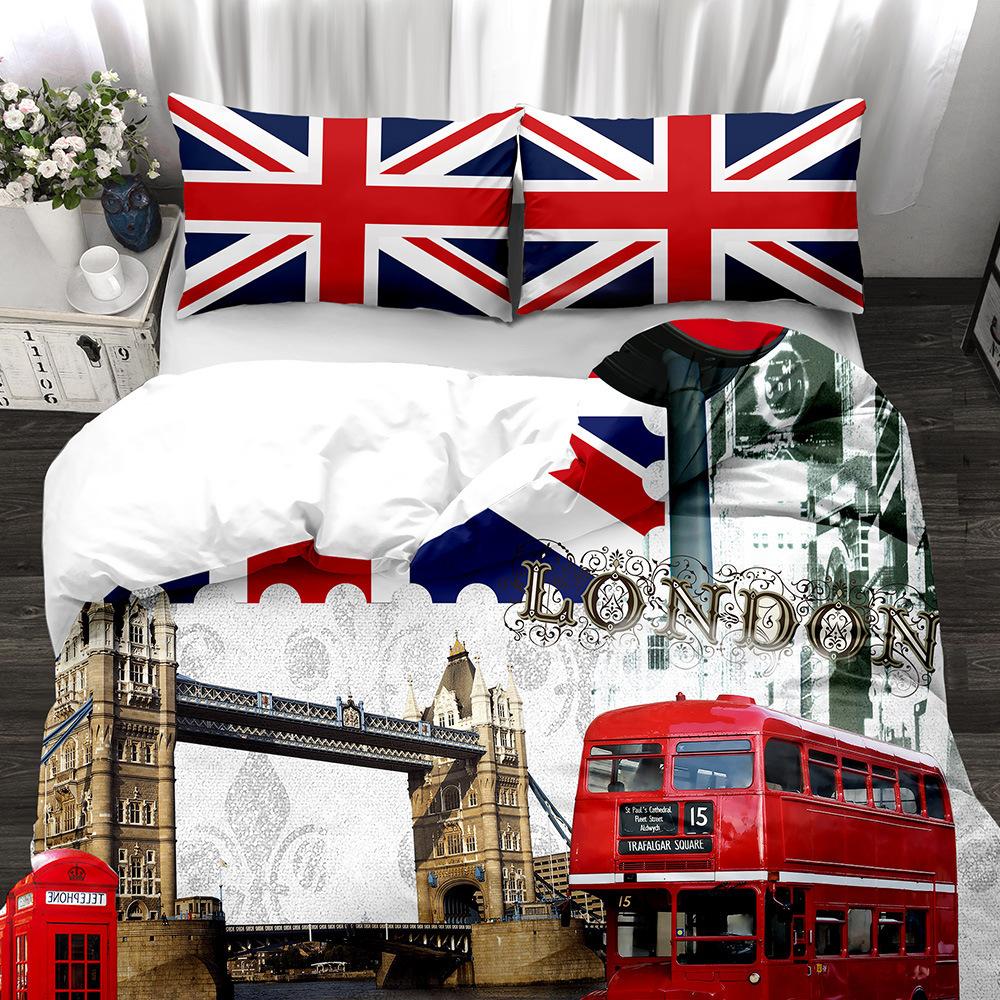 3D Architectural Landscape Home Bedding Set Single Bed Double Bed Full Size Pillowcase and Quilt Cover 2/3pcs Gift
