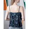 Temperament Floral Vacation Style Camisole Women's T-shirt Pleated Summer New Women's Top Vest