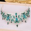 Vintage Rhinestone Queen Princess Crown Baroque Sparkling Bridal Tiaras Water Drop Crystal Headband Hair Jewelry Accessories