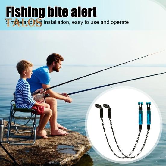 2 pezzi di allarme per la pesca alla carpa, catena portatile, leggero, indicatore di abboccata per pesci, gancio di avviso per acqua dolce, acqua salata, accessori per la pesca all'aperto