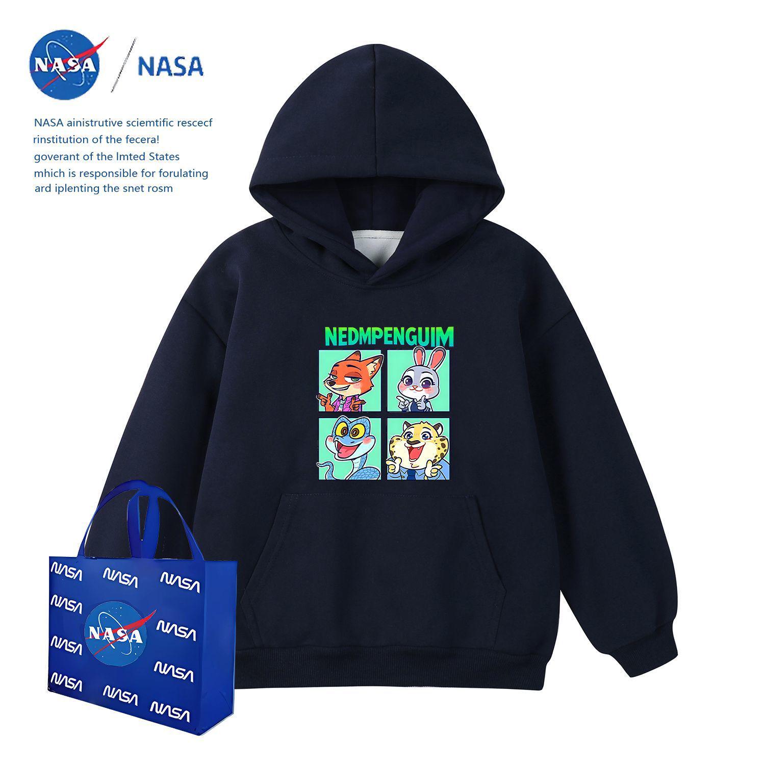 NASA Zootopia Kids Hoodie: Cute Cartoon Police Officer Judy & Nick Jacket Size 160 (Recommended 68-80 lbs)