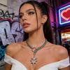Punk Inspired Openwork Heart With Thorns O Ring Necklace Stainless Steel Adjustable Chain Clavicle Accessories