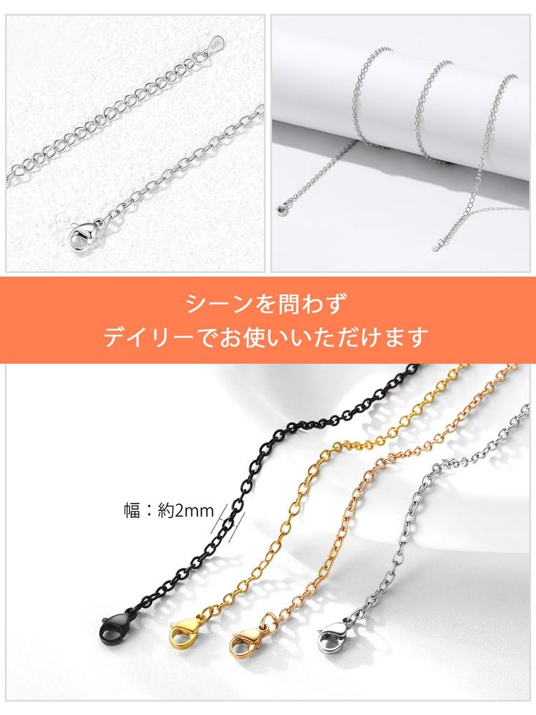 Halskette für Kette kann alle Azuki Edelstahl 2mm [Silvora] Frauen, nur, Zeit, hypoallergen, Kette, Stahl, Herren, Silber, 45cm,