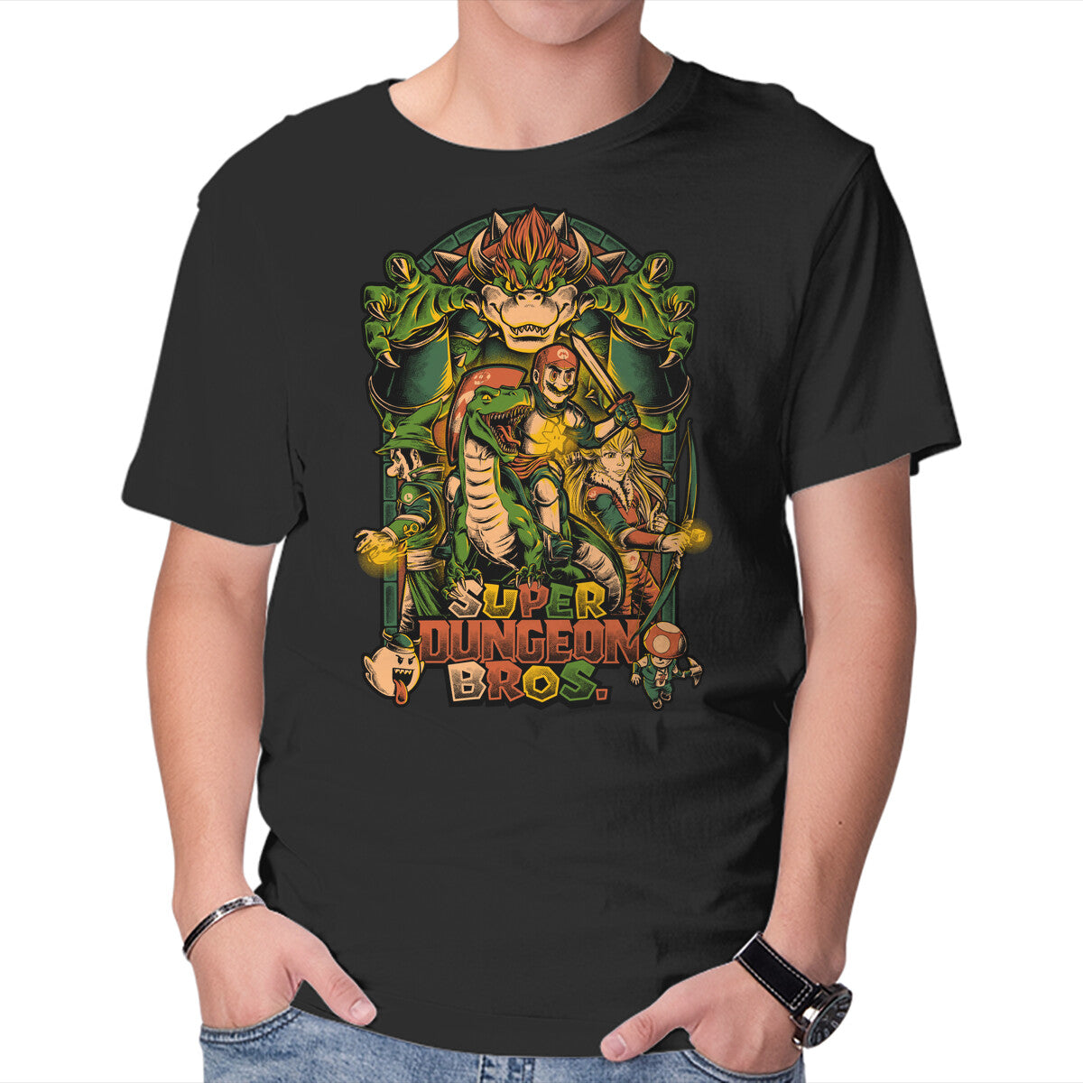 Unisex Crew Neck T-Shirt Super Dungeon Bros Graphic Short Sleeve Casual Tee XXL