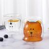 250ml High Borosilicate Creative Glass Cup Little Bear Cup Women'S Summer Cat Claw Cup Double Layer Creative Drinking Cup
