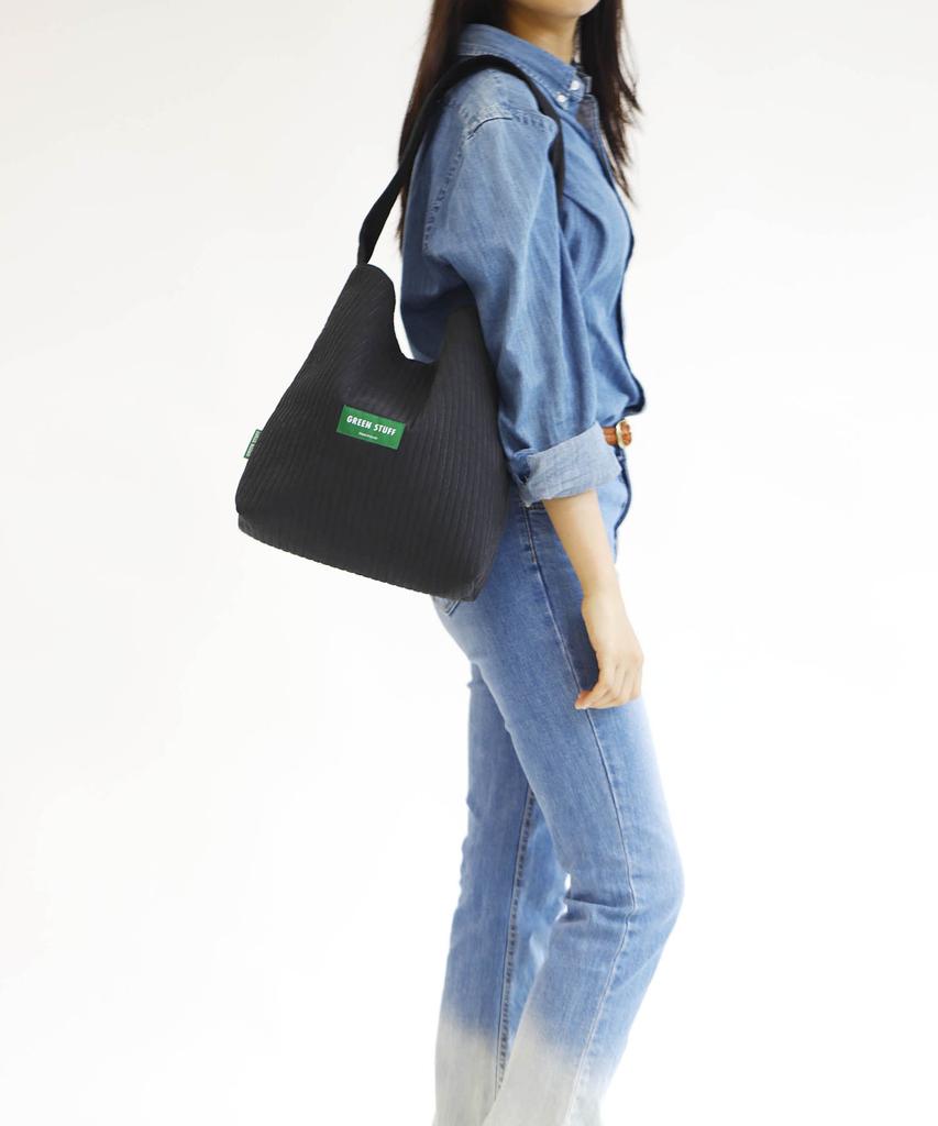 Green Stuff Simple Shopper Bag 62 Soft Quilted - Black