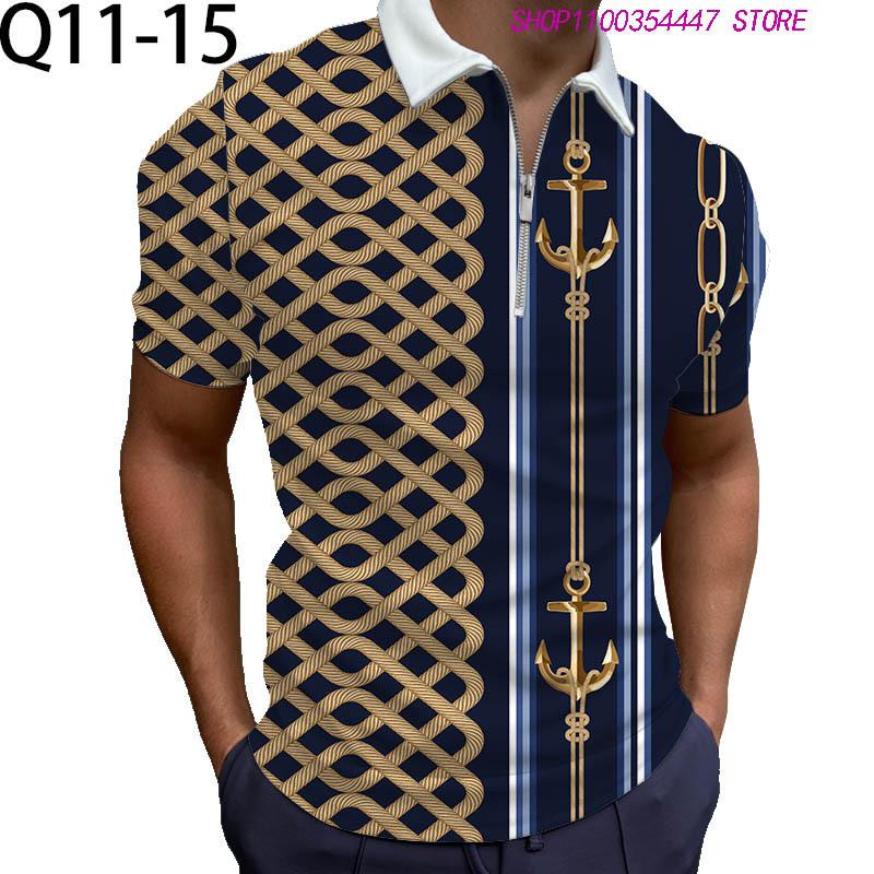Stylish casual short-sleeve stand collar polo shirt, perfect for daily wear.