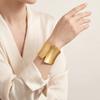 Metallic Finish Metal Bangle Open Cuff Statement Wrist Cuff Wide Cuff Bracelet  Street Style