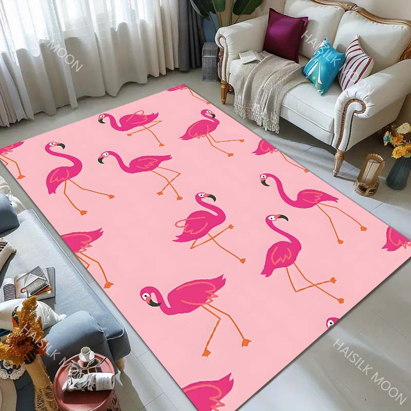 Multi-Size Pink Flamingo Carpet for Living Room Bedroom Bedside Floor Mat Sofa Table Area Rugs Home Decor for Gifts