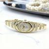 1pc-Oval Temperament Women's Small Watch Fashionable and Simple Diamond Inlaid Alloy Bracelet Watch Steel Chain Fashion Watch
