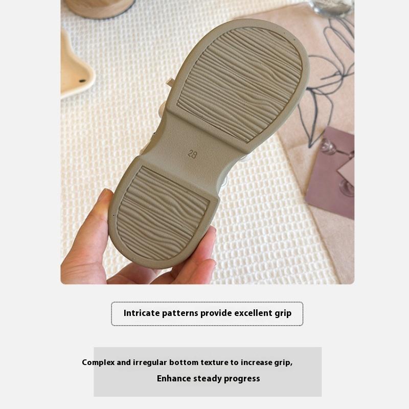 Spring and Autumn Soft Sole Girls Bow Sweet Dance Performance Casual Leather Shoes