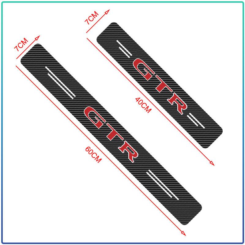 4 Pezzi Adesivi per Auto in Fibra di Carbonio Soglia Porta Auto Impermeabile per Nissan GTR C210 R30 GTS-R R33 R34 GT-R R35 Nismo Tiida Sylphy Teana T30 T32