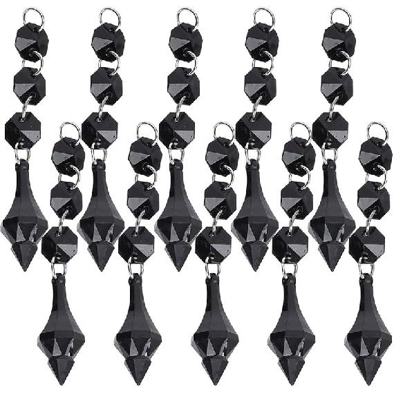 10Pcs Crystal Pendant, Chandelier Crystal Pendant Chandelier Crystal Prisms Beads Tapered Acrylic Material Irregular Beaded Ornament DIY Lamp