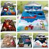 3D Bedding Set Christmas Theme Printed Quilt Cover and Pillowcase 2 or 3r Full-size Washable Comfortable Bedding