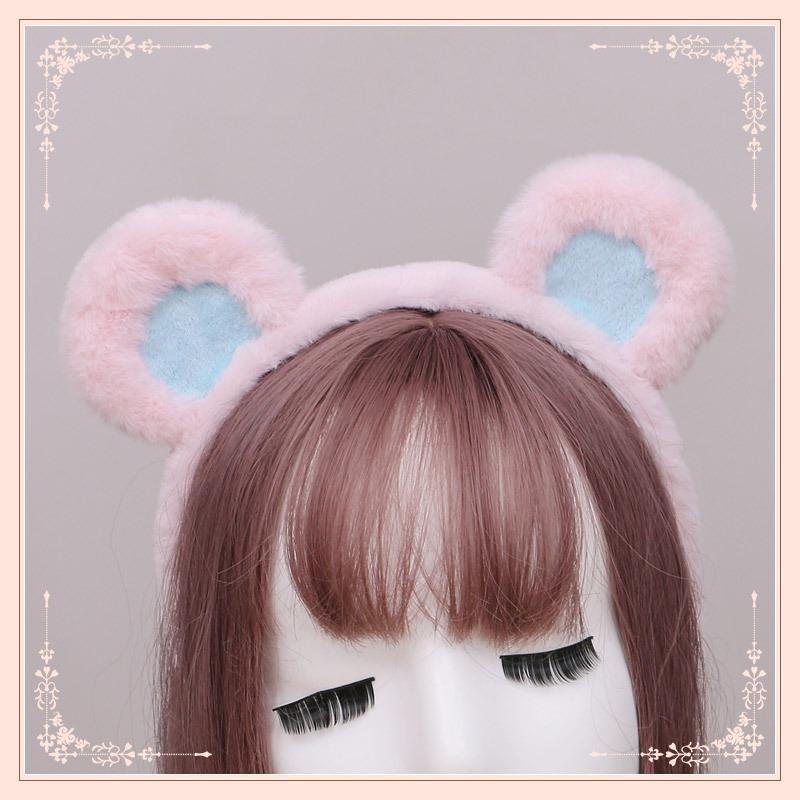 Ein handgemachtes japanisches niedliches Plüschbärenohr Olita Kopfschmuck Cosplay-Accessoires Tierohr Stirnband