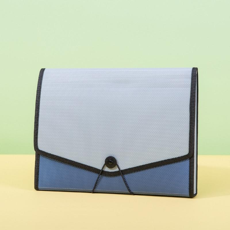 13 Pockets Expandable File Case Plastic Document Organiser Filing Bag Elastic String Closure for Office School Supplies