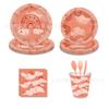Bohemian Party Cutlery Paper Plates Tissue Supplies Pink Party Themed Birthday Disposable Party