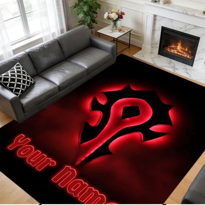 Crystal Velvet Rug Custom Name Text, Soft Non Slip Floor Mat Home DecorWorld of Warcraft