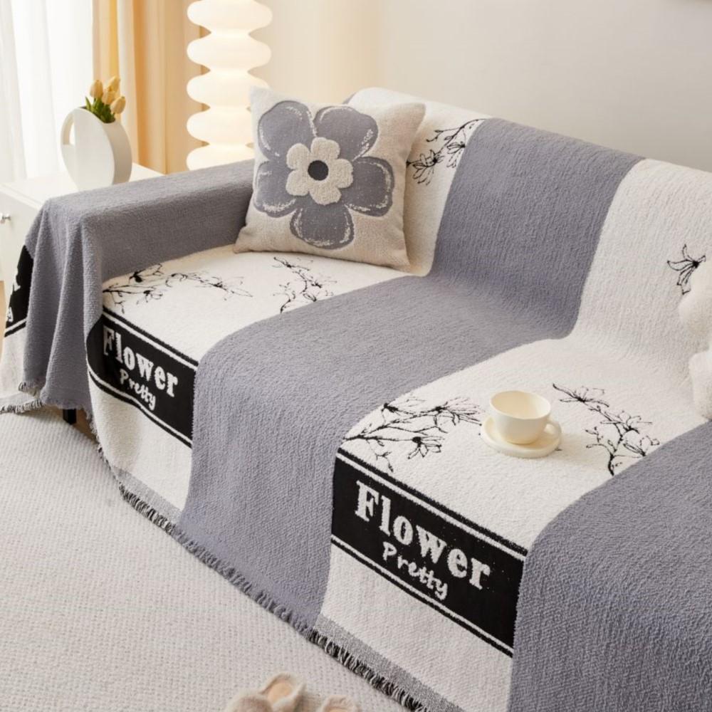 Copridivano a Linea Asciugamano Tessuto Vintage Divano Quattro Stagioni Cuscino Divano Blocco Colore Asciugamano Copertura Totale Coperta