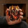 Coppe Uniche per Degustazione di Whiskey, Tazza d'Arte in Vetro Drago Mitico, Bicchiere da Bevuta Scolpito 3D con Sfera di Cristallo, Bicchieri da Bevanda da 400 ml, Tumbler Fantasy per Bourbon