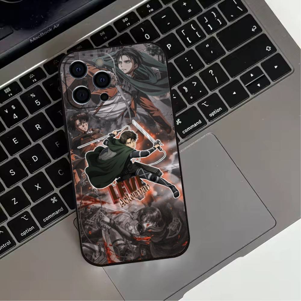 

A-Attack on T-Titan Levi Phone Case For iPhone 17,16,15,14,13,12,11 Plus,Pro Max,XS,Soft Silicone Black Cover iPhone16pro