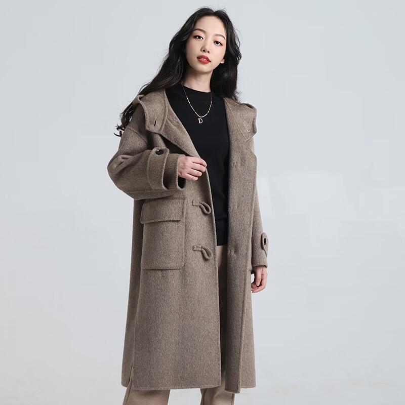 

Пальто-дафлкот с капюшоном Fengxun из 100% шерсти мериноса M