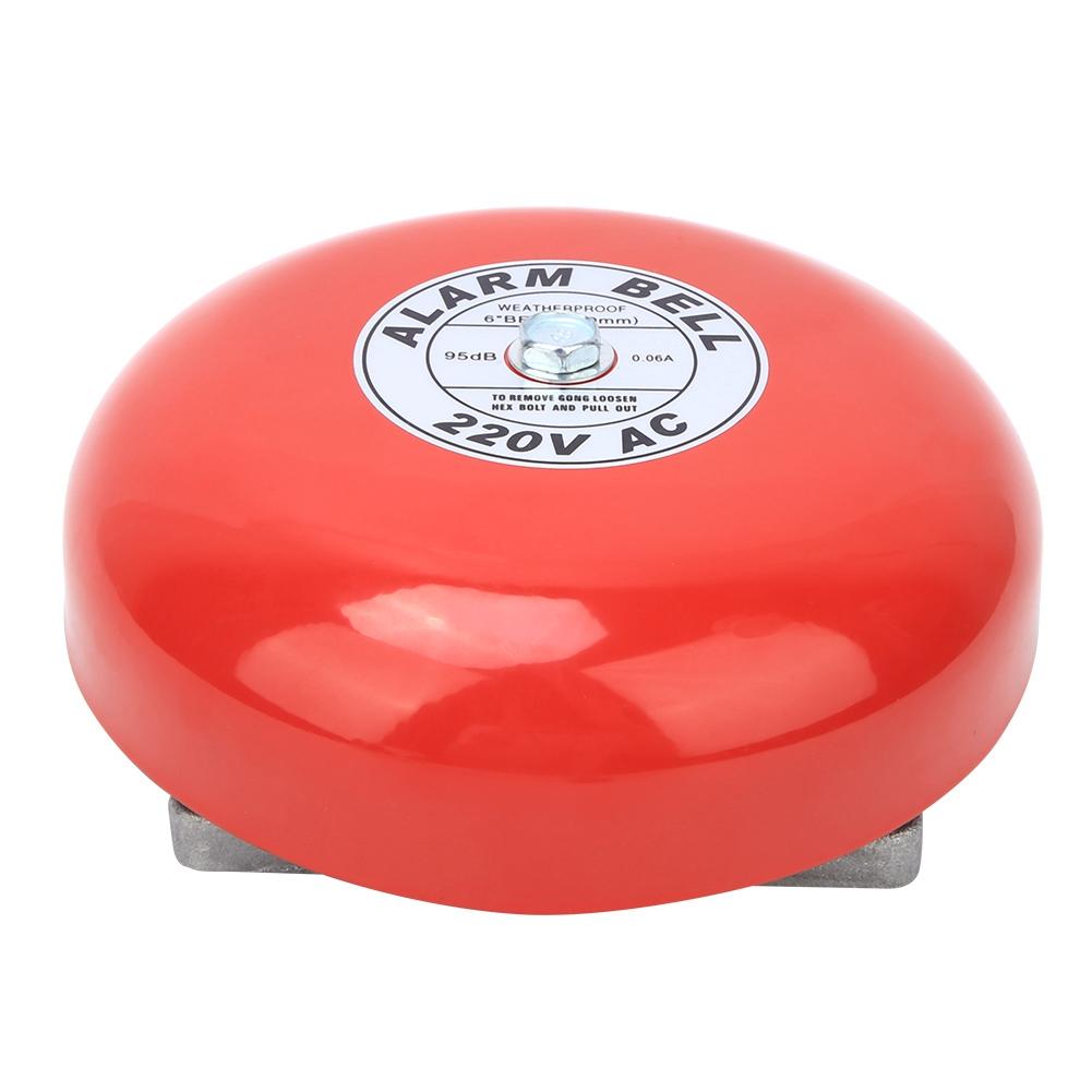 CB 6B Fire Alarm Bell 150mm 95dB Red Industrial Building Elevator Alarm Bell AC220V 60mA