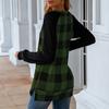 Women's Fashion Casual New Plaid Printed Round Neck Long Sleeve Jacket