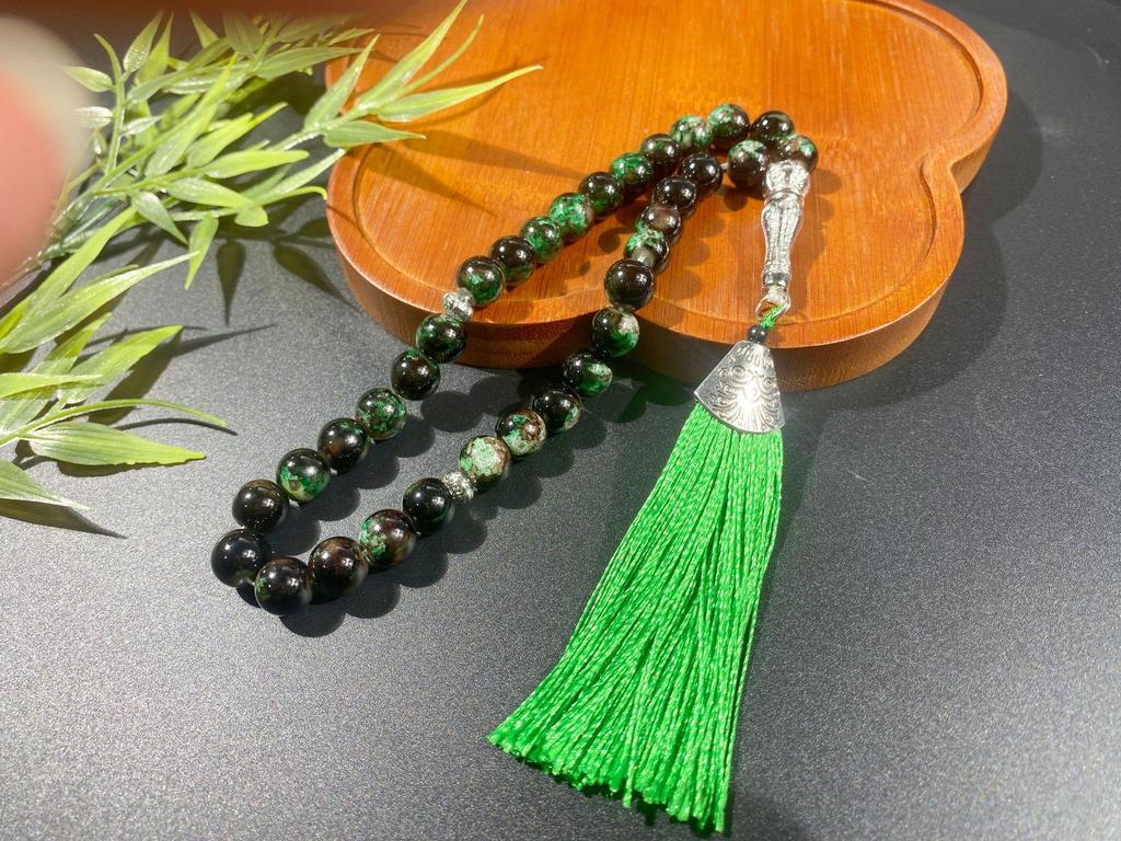 Pulsera de cuentas de oración musulmanas de vidrio de 10 mm - Oriente Medio, 33 cuentas, accesorio de culto árabe
