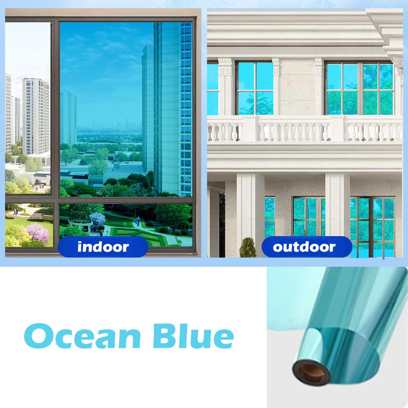 

Decorative film sunscreen waterproof and sunshade window stickers suitable for window stickers in living rooms and bedrooms 40x100cm синий