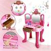 Simulated Dressing Table with Lights Music Inductive Door Pretend Play Vanity Table Makeup Hair Styling Role-play Set Girls Toys