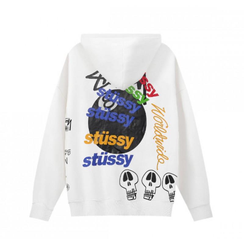 Classic Print Hooded Sweatshirt Teens Unisex Loose Fit Cotton Pullover Streetwear