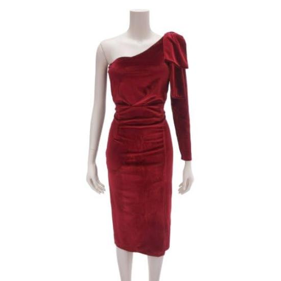 GRAXIA Cabaret Long Hostess Cabaret Club Lounge Size L Dress, Dress, One-Shoulder Dress, Dress, Dress, Slit, Décolleté Dress, Velvet, Ribbon, Women's,