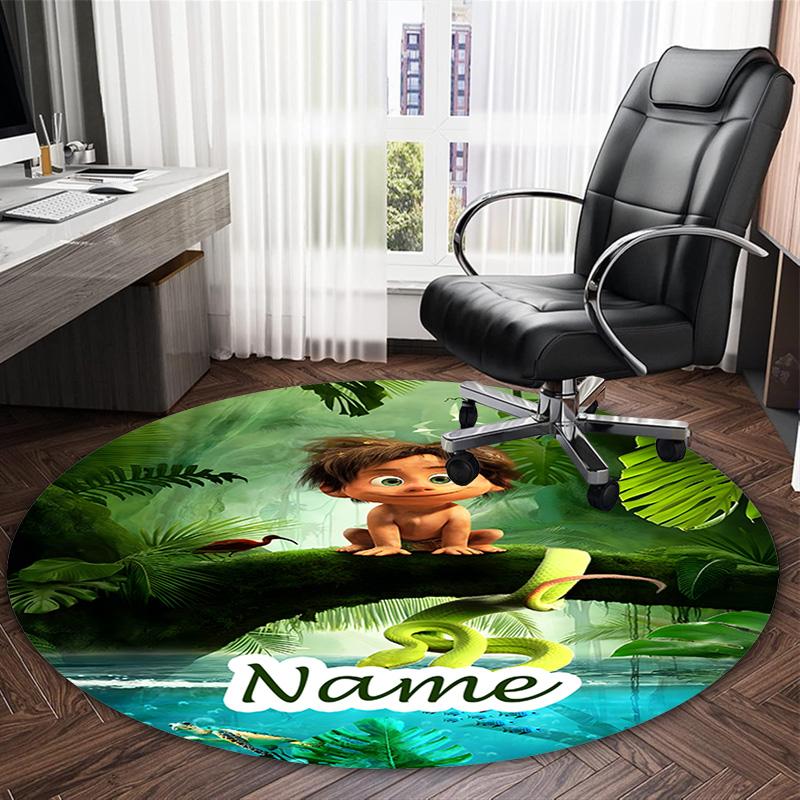 Customizable Good Dinosaur1 Round Non-Slip Carpet - Ideal for Garden, Picnic, Office, Perfect for Decoration, Suitable For All Seasons