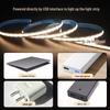 5V USB Touch Switch COB LED Strip Light, Self-Adhesive, Plug & Play for Home Decoration Atmosphere.