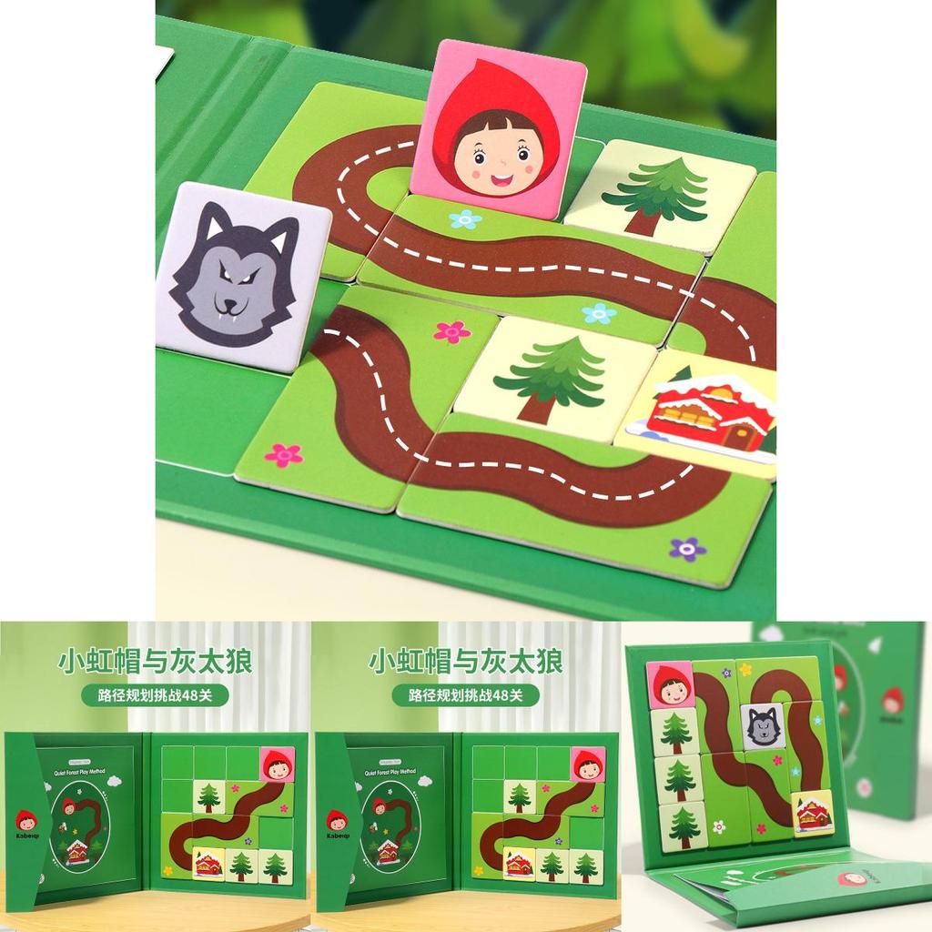 Rotkäppchen Grauer Wolf Puzzle Spielzeug Für Kinder Mit Pfadplanungs-Herausforderung Und Pädagogischen Logikfähigkeiten
