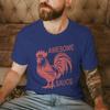 Funny Rooster  Awesome Sauce Print TShirts Mens Short Sleeve Graphic T Shirt Funny Chicken Tshirt Humor Tees Male Tshirt
