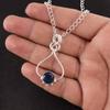 Round London Blue Topaz Gemstone Wife Gift Wedding Pendant 925 Sterling Silver PP-40-18