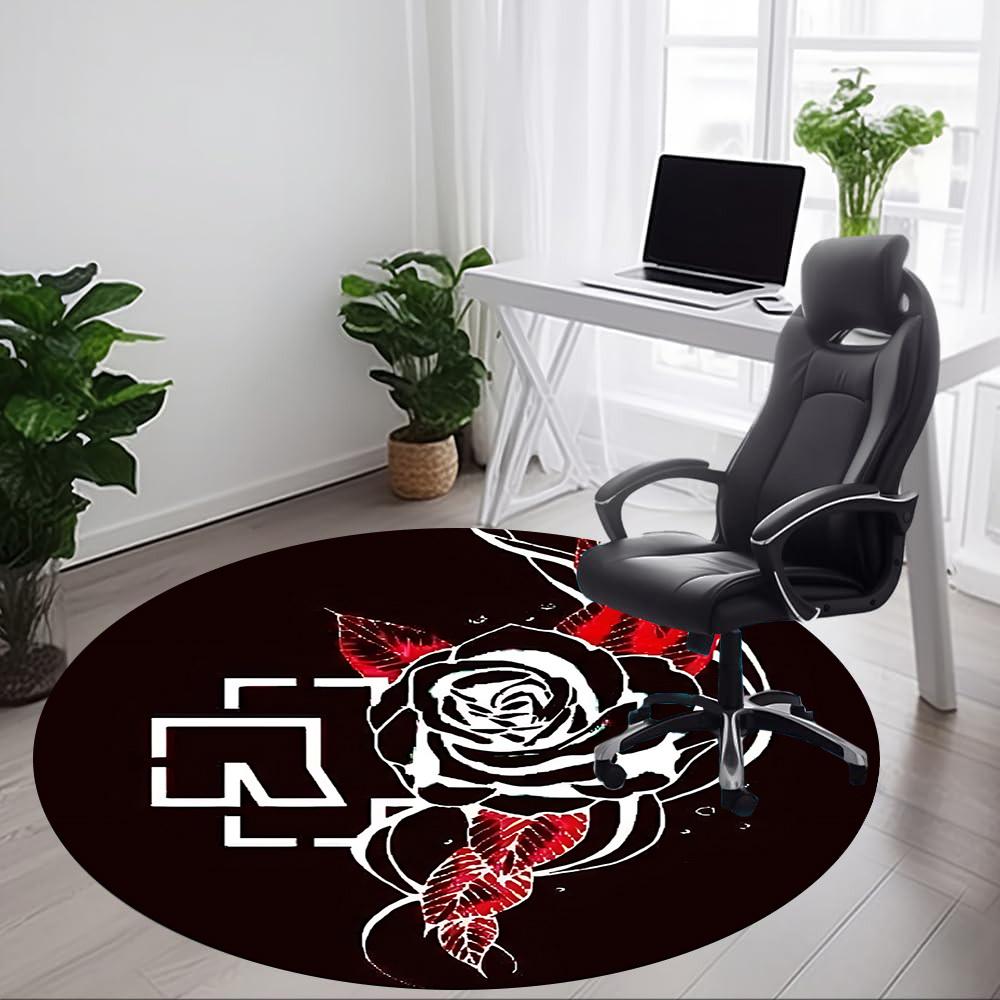 1PC RAMMSTEIN Office Round Rug - Perfect for Office or Study Decor, Non-Slip Backing, Decorative Floor Mat Yy250916046