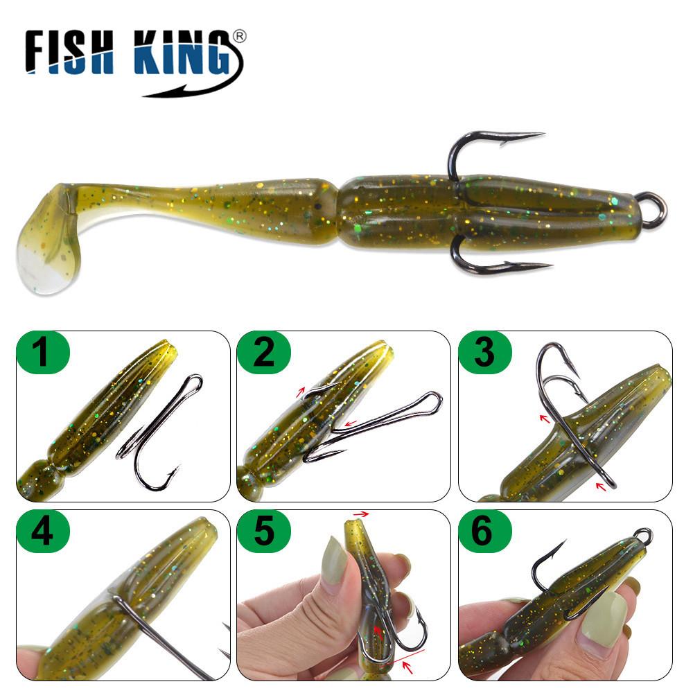 FishKing Double Fishing Hooks Barbed Carp Fishhook for Soft Worm Lure High Carbon Steel Fly Fishing Hook Accessories