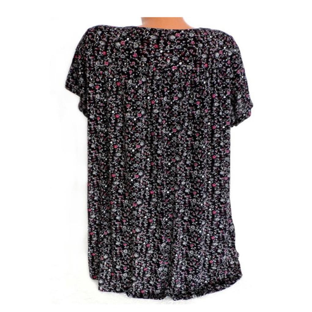 Women T-shirt V Neck Short Sleeve Top Printed Casual Summer T Shirt