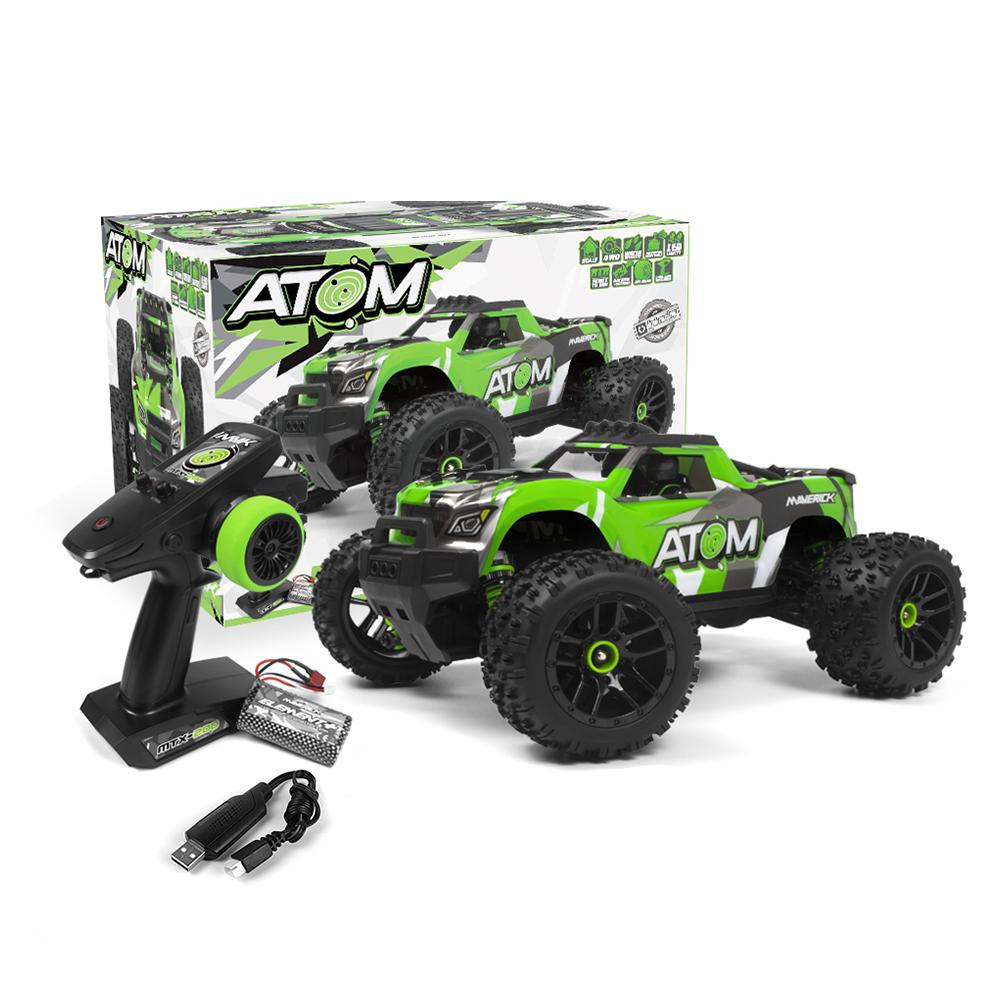 

HPI Racing 1/18 Maverick ATOM 380 Коллекторный 4WD RTR RC Электрическая модель на радиоуправлении Монстр-трак Автомобиль Игрушки для взрослых и детей зелёный