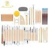 61-Piece Polymer Clay & Pottery Tool Set for DIY Carving and Embossing
