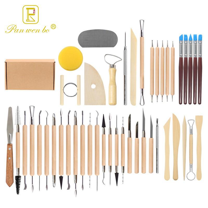 61-Piece Polymer Clay & Pottery Tool Set for DIY Carving and Embossing