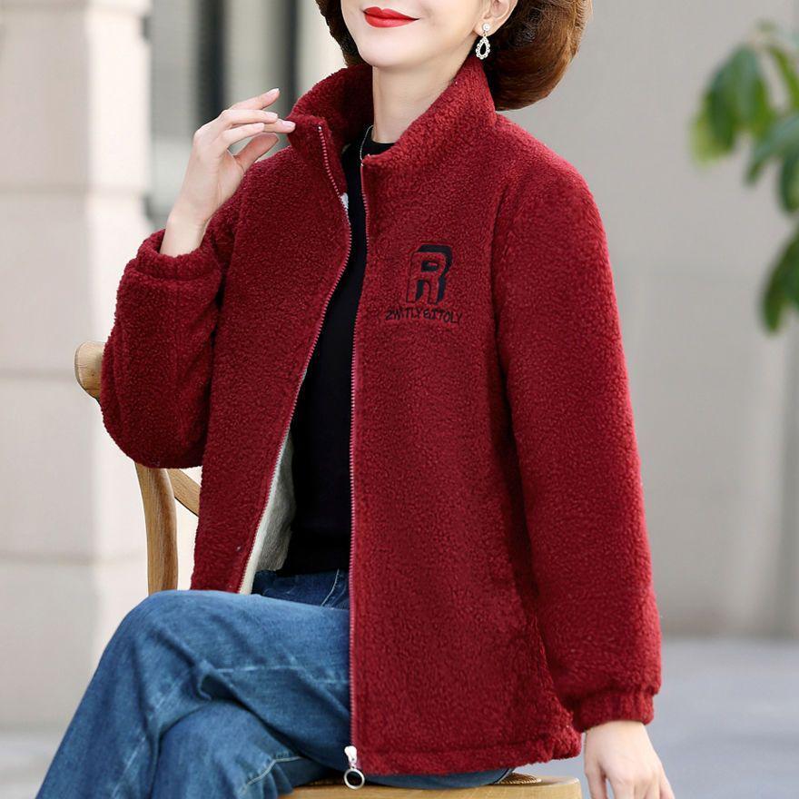 

Women s Stylish Lambswool Coat and Cotton Jacket - Versatile, Padded, Plus-Size Velvet Thicken Warm Top for Autumn/Winter 2025 XL (45-52.5 kg) вино красного