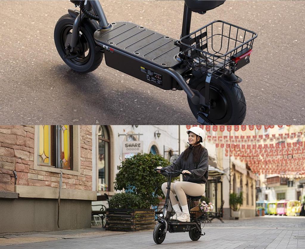 Elektrická kolobežka s košíkom iScooter F3 10" 1000W Motor Elektrická kolobežka Dospelý Maximálna rýchlosť 45Km/h 48V 13AH Dojazd 60Km Nosnosť 120Kg Čierna