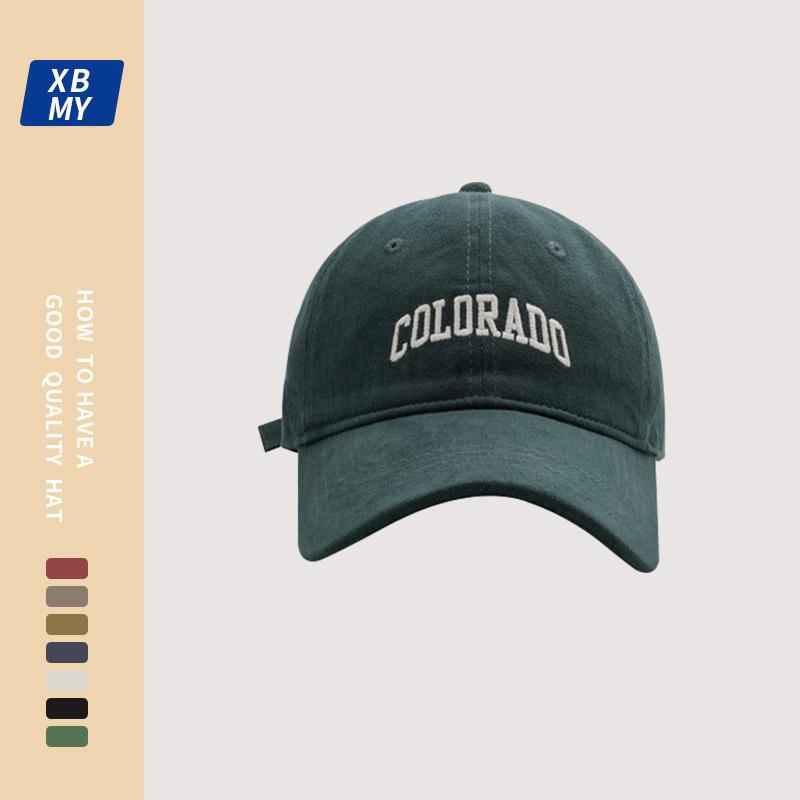 Baseball cap female spring and summer deep-topped wide-brimmed big-headed cap couple Joker tide show face small sun visor.