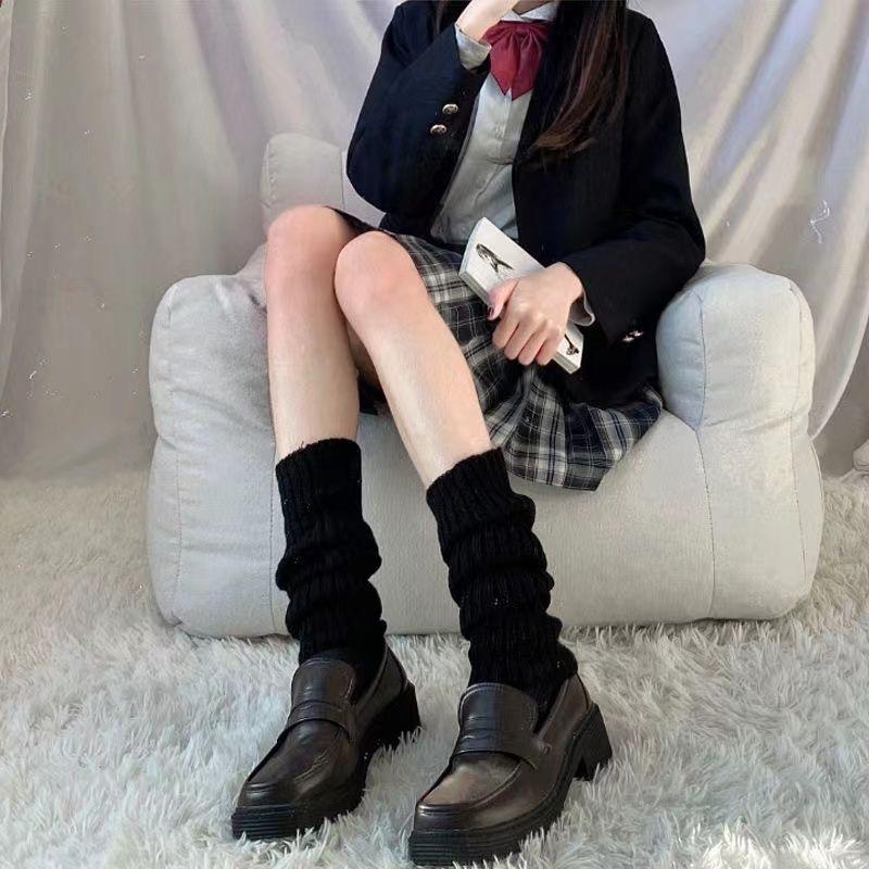 

Knitted JK Socks and Socks White Calf Sock Covers, Spliced Leg Covers Stacked Socks Women Trendy Long Tube Pile Socks One Size